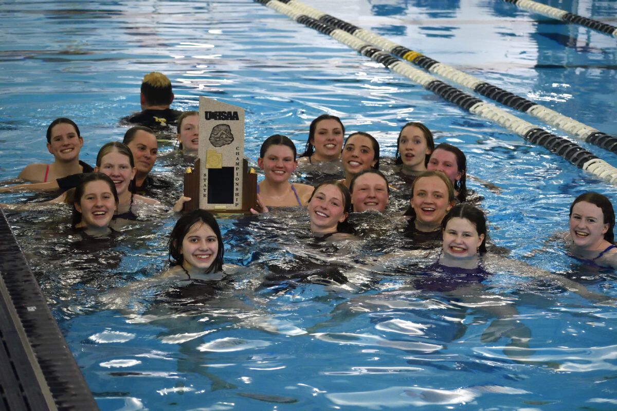 Good to be first Lone Peak girls swimming dominates to get threepeat
